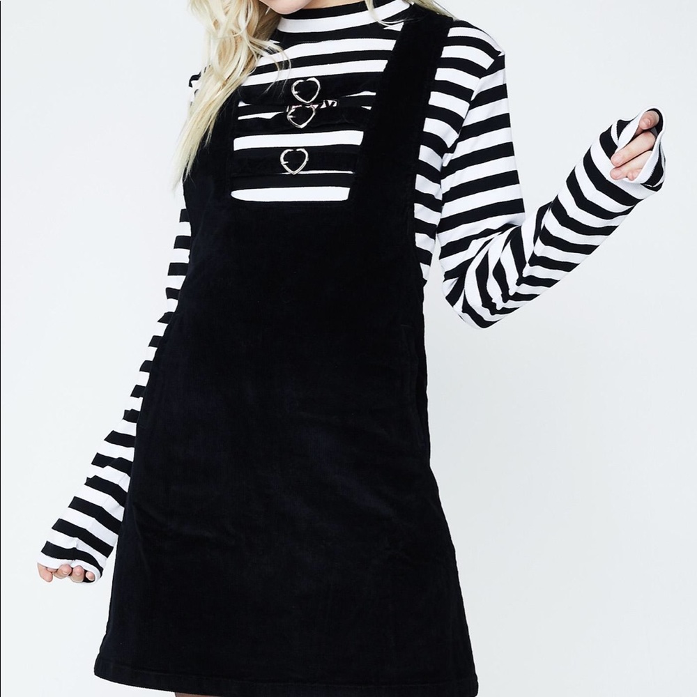 Lazy Oaf Black Corduroy Overall Dress